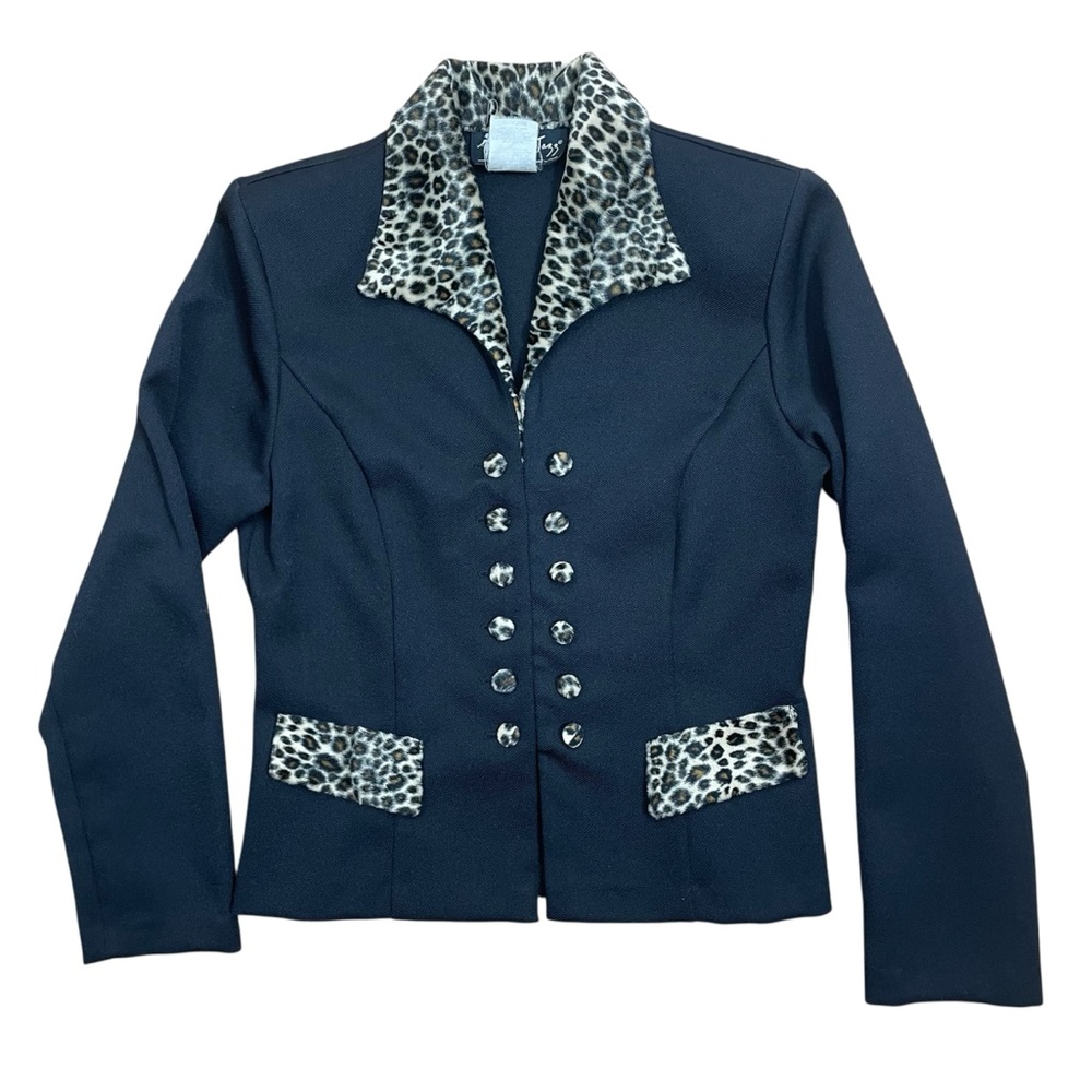All That Jazz Leopard Blazer Med Mobwife Nanny Top Black Edgy Business Jacket